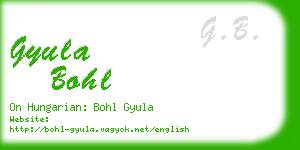 gyula bohl business card